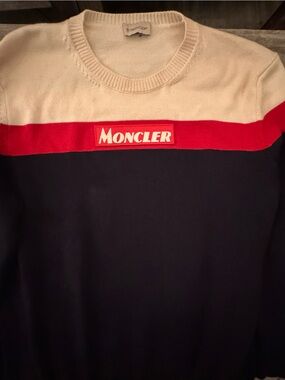 Moncler Men’s Turtleneck Sweater in Navy, Red, Cream